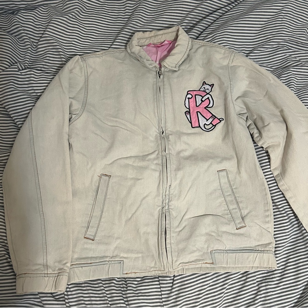 Ripndip Hugger Denim Jacket with Pink Logo